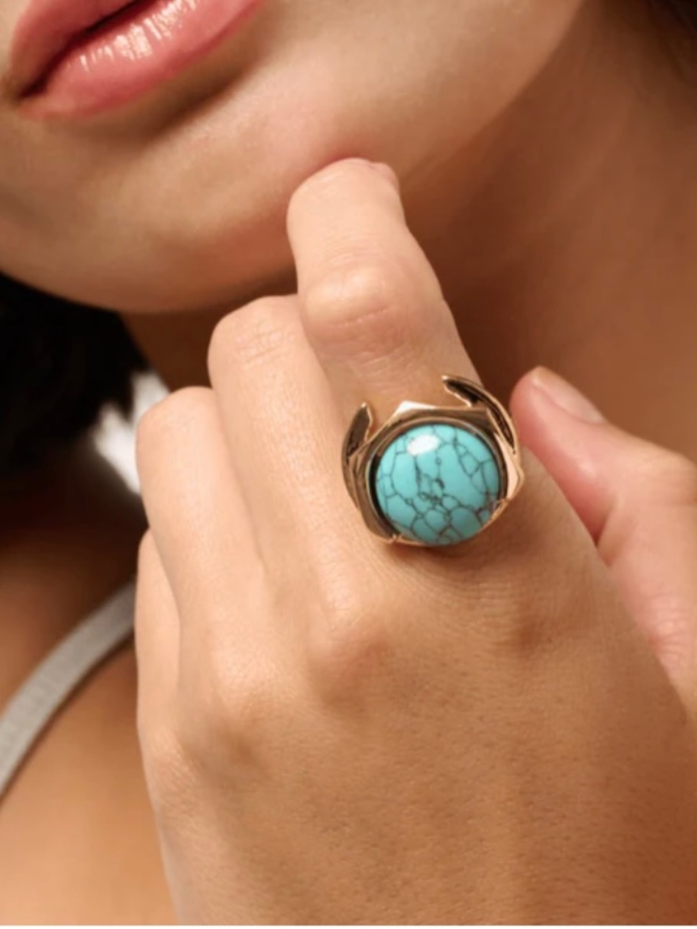 Nina Berenato Jewelry (formerly Psyche) Scarab Ring — Turquoise — Size 7